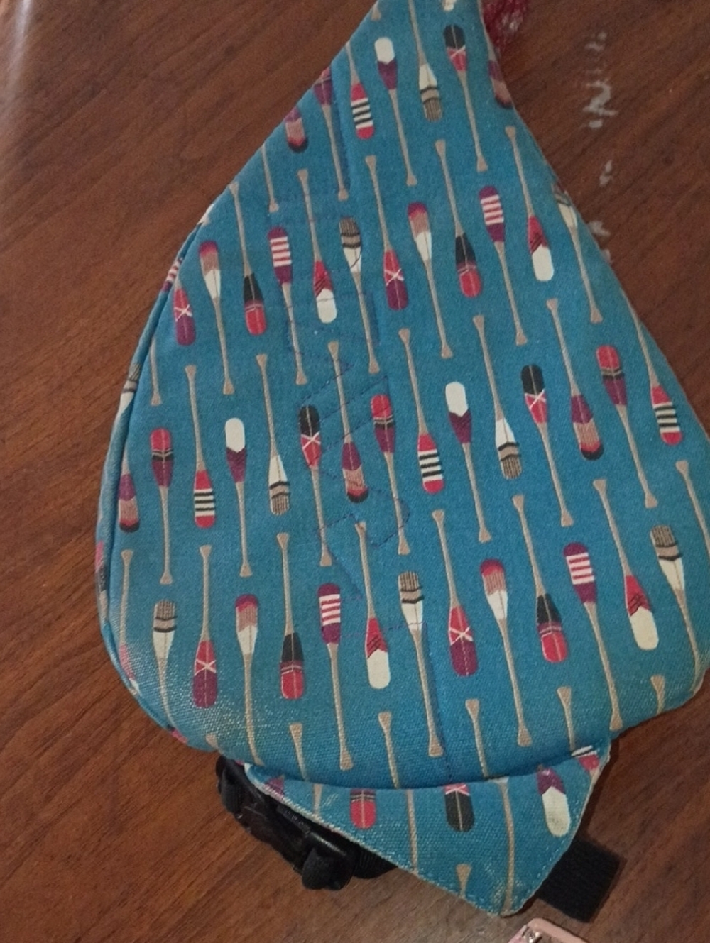 Kavu Teal Sling Bag with Red Dot Logo - Picture 9 of 16